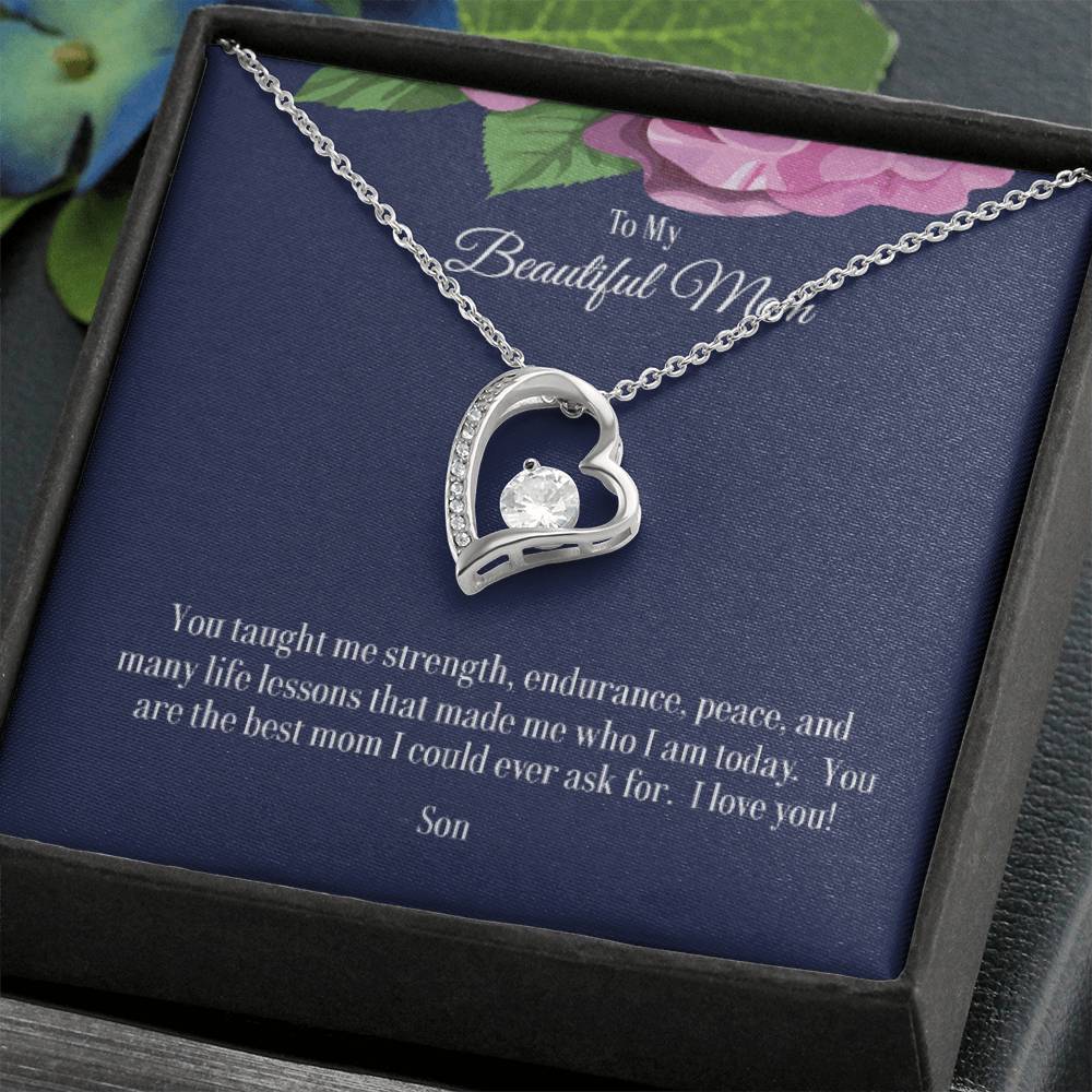 Mom Necklace from Son - Forever Love Necklace for Mom from Son