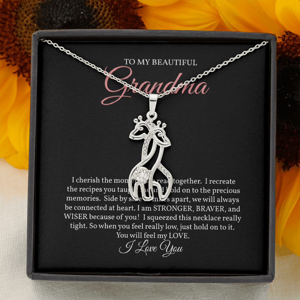 Eternally Connected Giraffes Necklace for Grandma